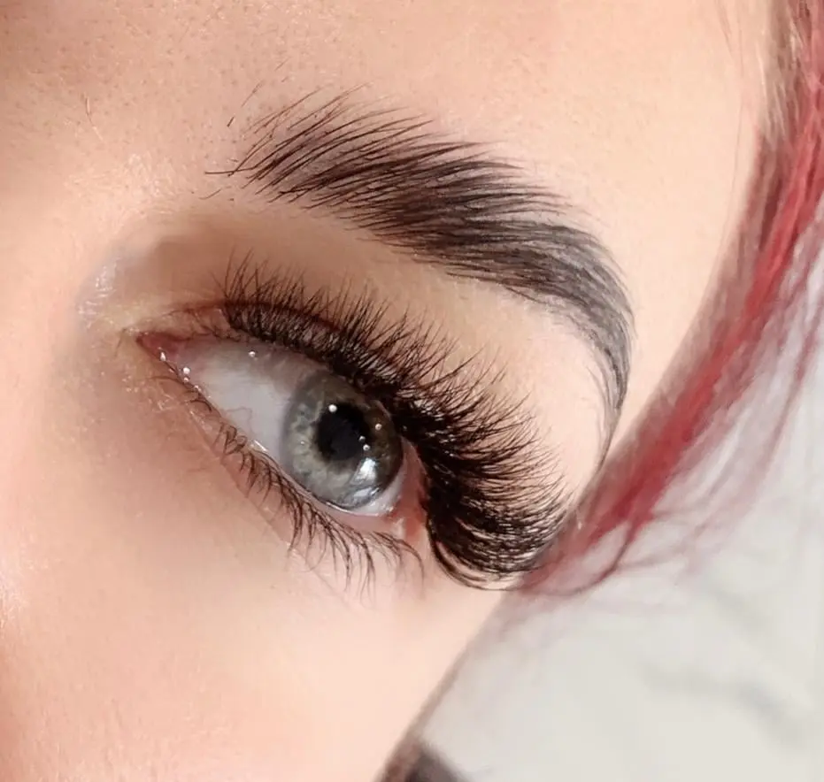 Lifted, tinted lashes after a keratin lash lift at Wink Brow & Lash Hub